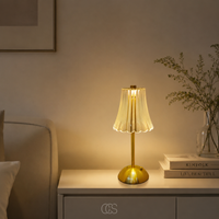 ZELORIA - Cordless Crystal-Look Table Lamp for Effortless Ambience