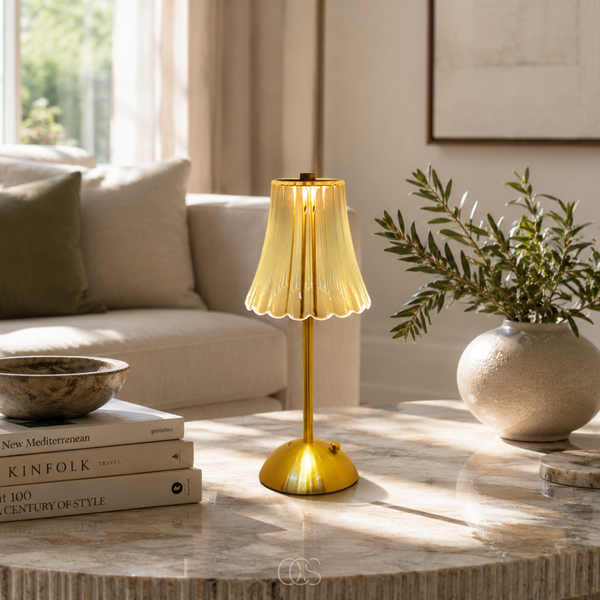 OCS - Halo Luxe Draadloze Kristal Tafellamp - Oplaadbaar & Dimbaar met Touchbediening