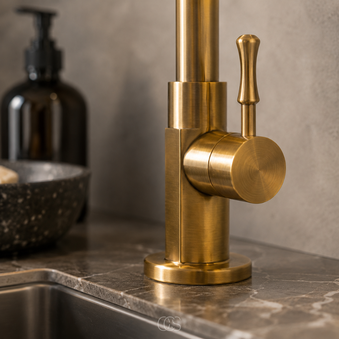 AUREVIK - Antique Brass Kitchen Faucet for Effortless Sink Access