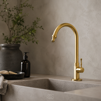 AUREVIK - Antique Brass Kitchen Faucet for Effortless Sink Access