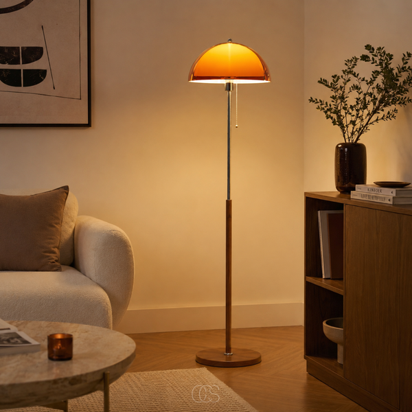 OCS - Coby Bauhaus Paddenstoel Vloerlamp - Retro Design met Trekkoord