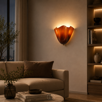 AMBRYNE - Sculptural Amber Glass Wall Lamp for a Warm Glow