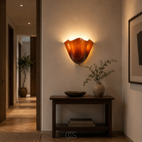 AMBRYNE - Sculptural Amber Glass Wall Lamp for a Warm Glow