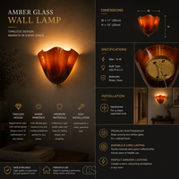 AMBRYNE - Sculptural Amber Glass Wall Lamp for a Warm Glow