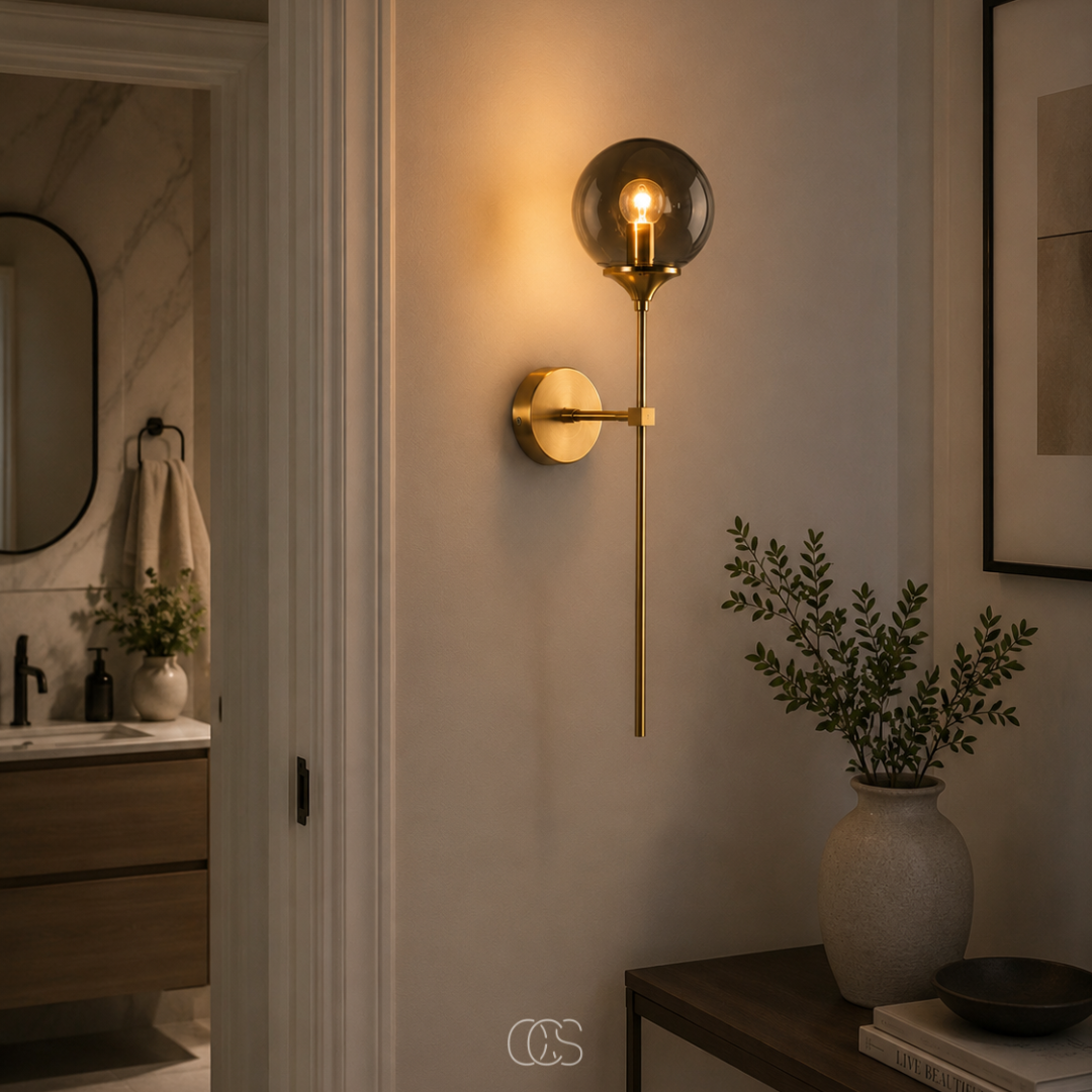 LUMEVRA - Vintage Glass Globe Wall Lamp for a Warm Decorative Glow