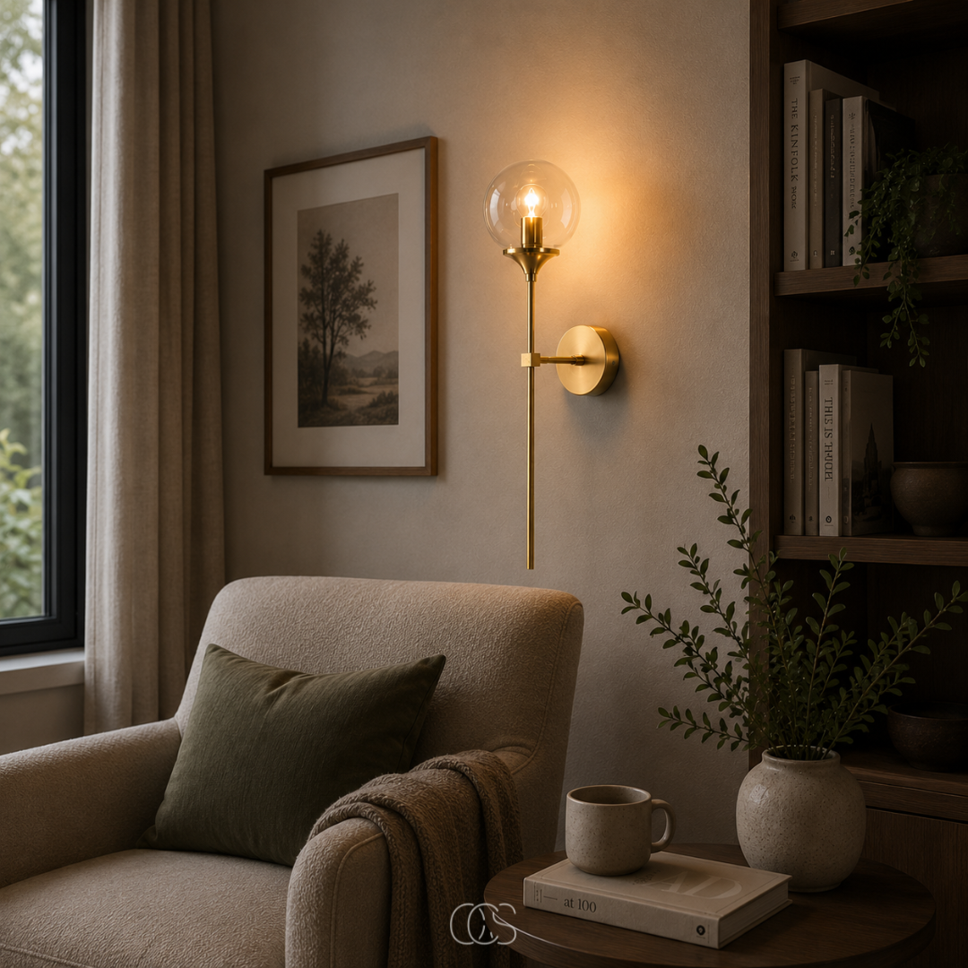 LUMEVRA - Vintage Glass Globe Wall Lamp for a Warm Decorative Glow
