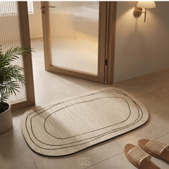 NIVORAE - Abstract Diatomite Bath Mat for Fast, Slip-Free Drying
