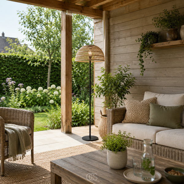 OCS - rotan solar vloerlamp op zonne-energie - draadloos