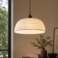 LIGNIVA - Statement Wood and Linen Pendant Lamp for Calming Light