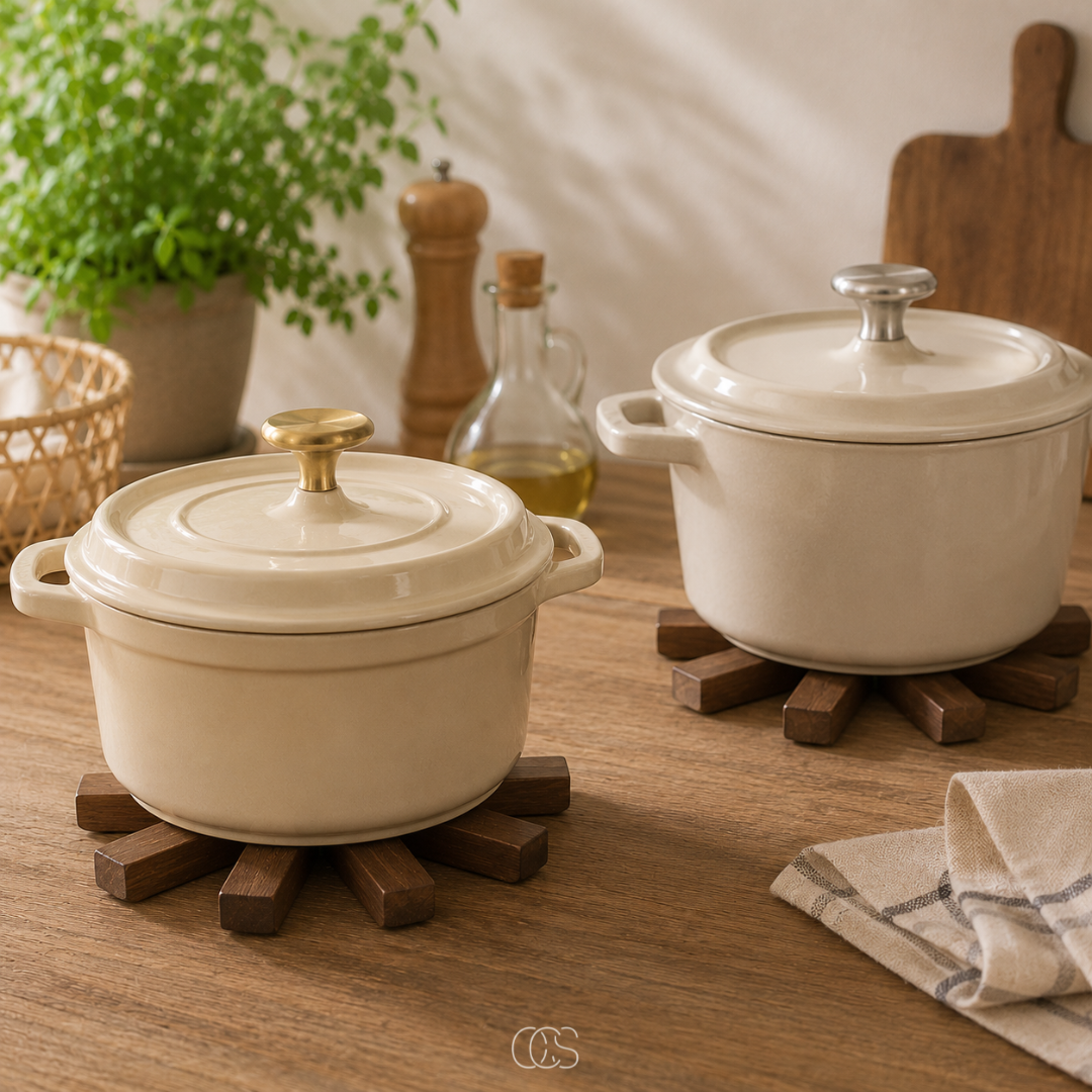 FOLNUT - Folding Walnut Trivet for Heat Protection and Display