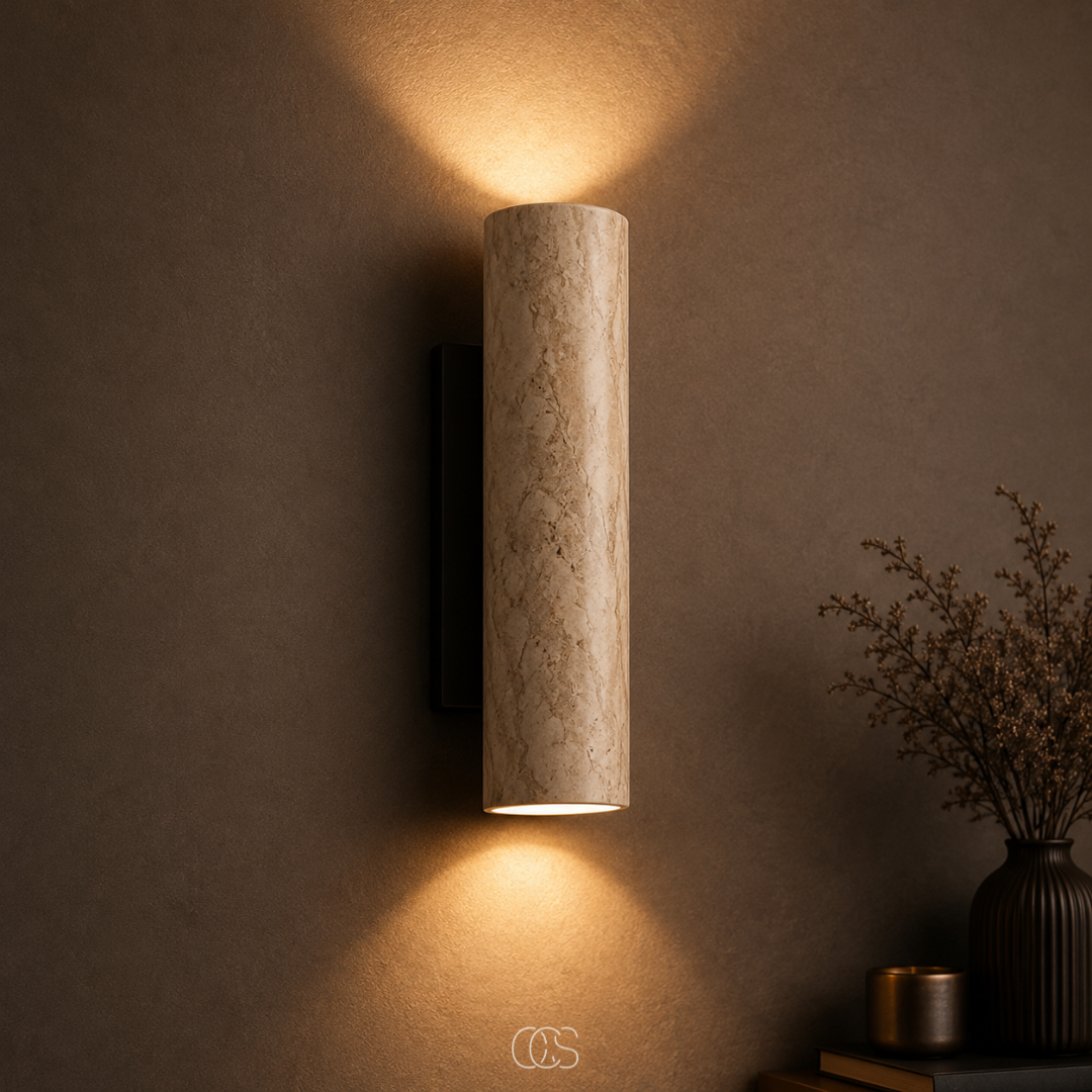 STENVYA - Travertine Wall Lamp for a Soft Up-and-Down Glow