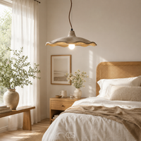 OCS - Sculpturale Wabi-Sabi Hanglamp van Travertijn - Lotusvorm Design