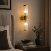 OCS - neyon Luxe Kristallen Wandlamp Goud - K9 Kristalglas & Messing Design