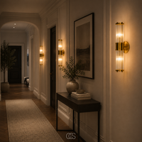 OCS - neyon Luxe Kristallen Wandlamp Goud - K9 Kristalglas & Messing Design