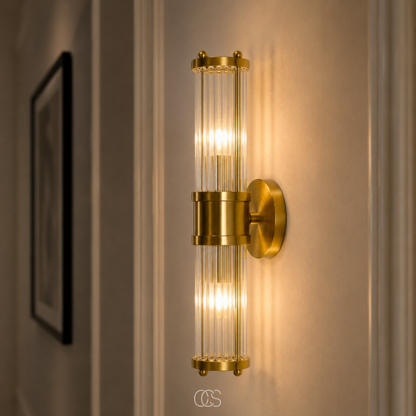 OCS - neyon Luxe Kristallen Wandlamp Goud - K9 Kristalglas & Messing Design