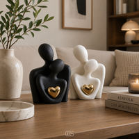 OCS - Sculpture Modern minimalistisch beeldje van een stel in keramiek