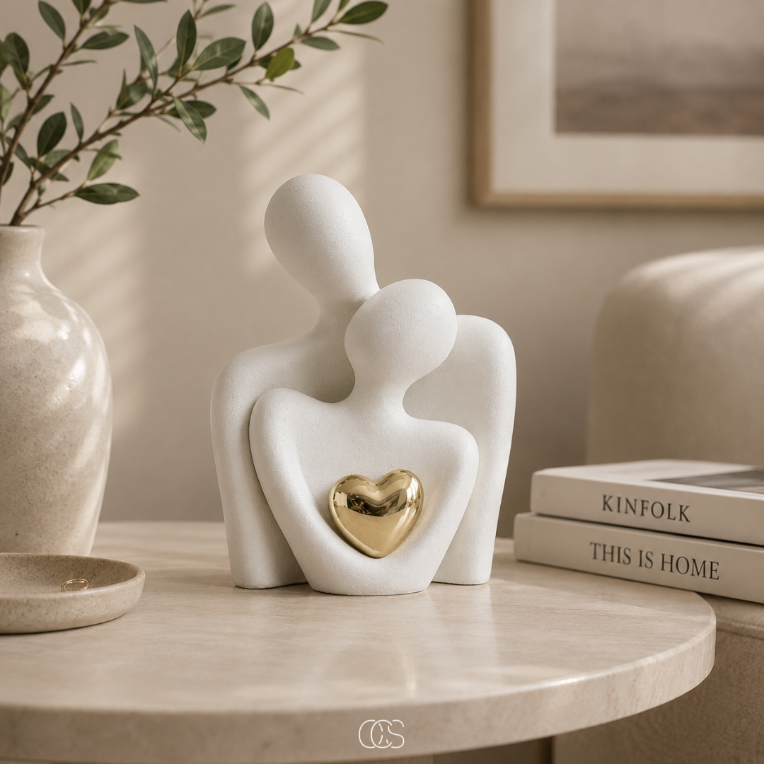 OCS - Sculpture Modern minimalistisch beeldje van een stel in keramiek