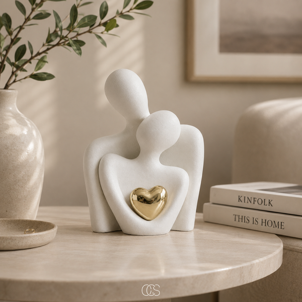 OCS - Sculpture Modern minimalistisch beeldje van een stel in keramiek