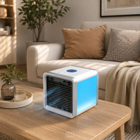 OCS - Draagbare Aircooler met Luchtbevochtiger - Draadloze Mini Airconditioner met LED Verlichting & USB