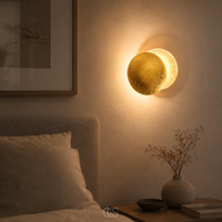 OCS - gouden maan LED Wandlamp - Luxe Wandverlichting met 360° Rotatie