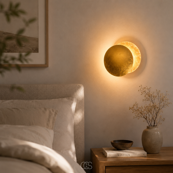 OCS - gouden maan LED Wandlamp - Luxe Wandverlichting met 360° Rotatie