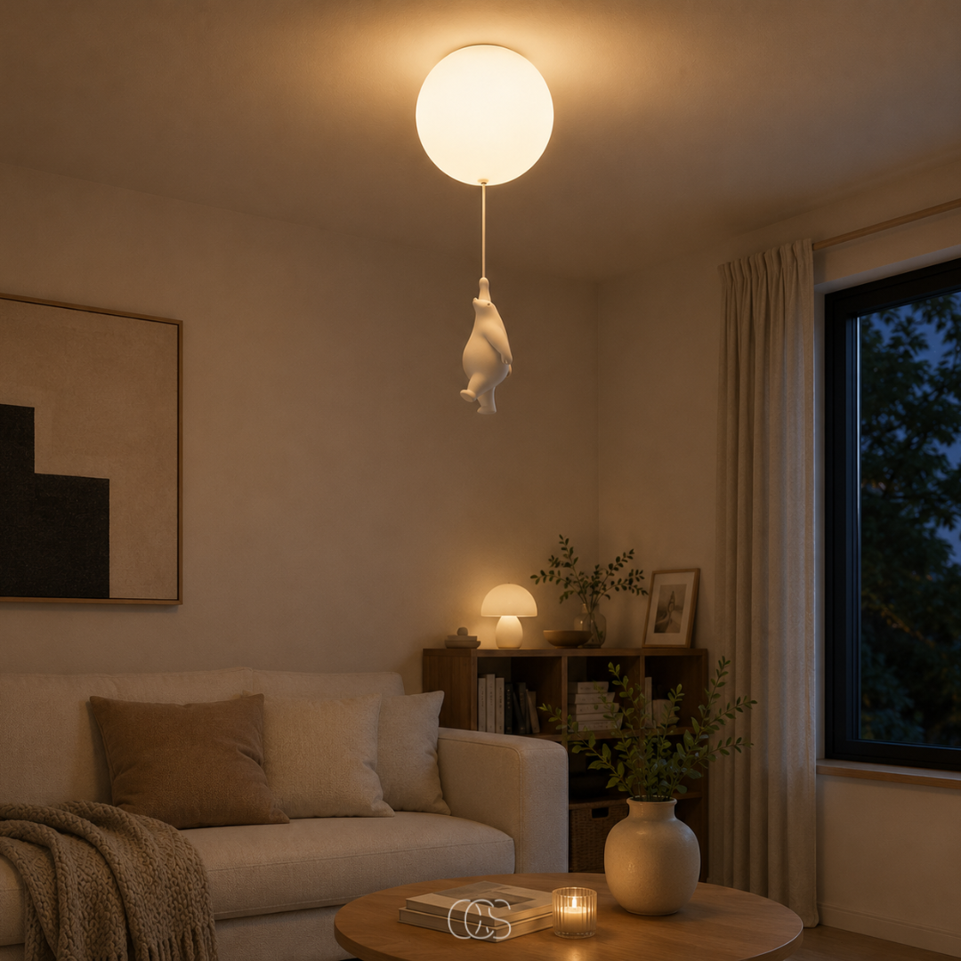 URSAVIA - Bear Balloon Ceiling Lamp for Cozy Kids' Rooms