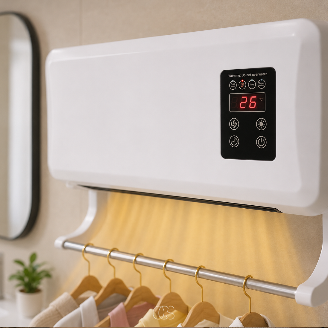 KELVORA - Wall-Mounted Heater Fan With Drying Rack For Year-Round Comfort