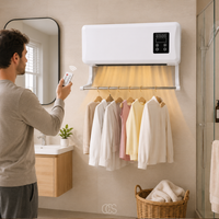 KELVORA - Wall-Mounted Heater Fan With Drying Rack For Year-Round Comfort