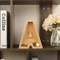 LETTRIVA - Wooden Letter Coin Bank for Visible Saving Progress