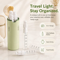 QUADOVA - 4-In-1 Travel Bottle for Leak-Free Toiletry Storage