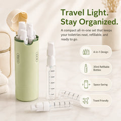 QUADOVA - 4-In-1 Travel Bottle for Leak-Free Toiletry Storage
