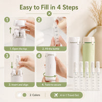 QUADOVA - 4-In-1 Travel Bottle for Leak-Free Toiletry Storage
