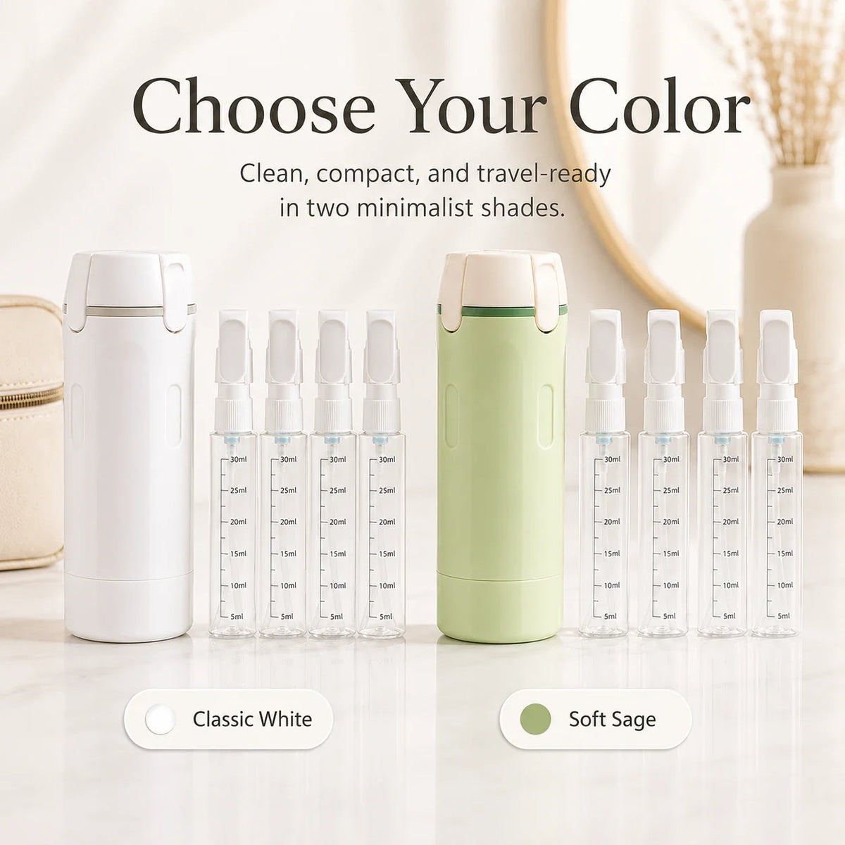 QUADOVA - 4-In-1 Travel Bottle for Leak-Free Toiletry Storage