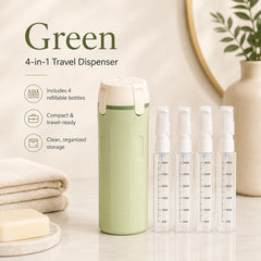 QUADOVA - 4-In-1 Travel Bottle for Leak-Free Toiletry Storage