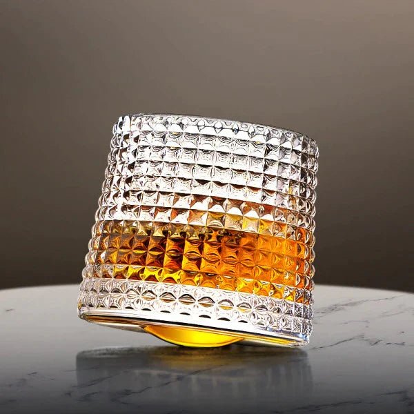 SPINSPIRIT - Rotating Crystal Whiskey Glasses for Enhanced Aeration