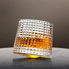 SPINSPIRIT - Rotating Crystal Whiskey Glasses for Enhanced Aeration