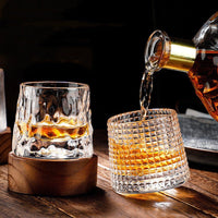 SPINSPIRIT – Rotating Crystal Whiskey Glass Set