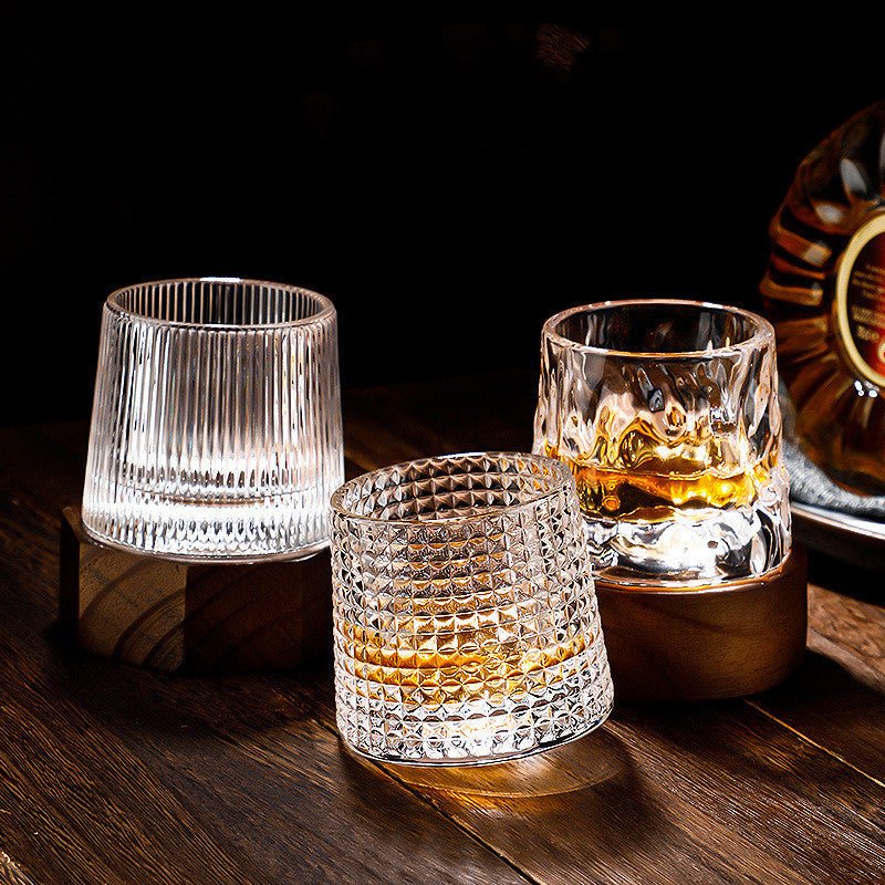 SPINSPIRIT – Rotating Crystal Whiskey Glass Set