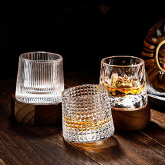 SPINSPIRIT - Rotating Crystal Whiskey Glasses for Enhanced Aeration