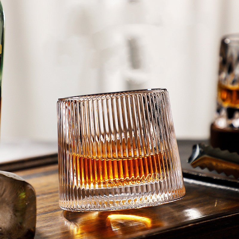 SPINSPIRIT - Rotating Crystal Whiskey Glasses for Enhanced Aeration