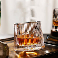 SPINSPIRIT – Rotating Crystal Whiskey Glass Set