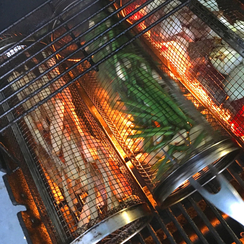 GRILLMASTER - Rotating Grill Basket for Evenly Cooked Food