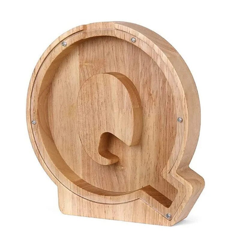 LETTRIVA - Wooden Letter Coin Bank for Visible Saving Progress