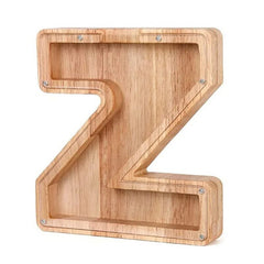 LETTRIVA - Wooden Letter Coin Bank for Visible Saving Progress