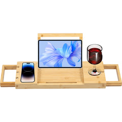 SOAKIVA - Adjustable Bamboo Bath Tray for Relaxed Soaking