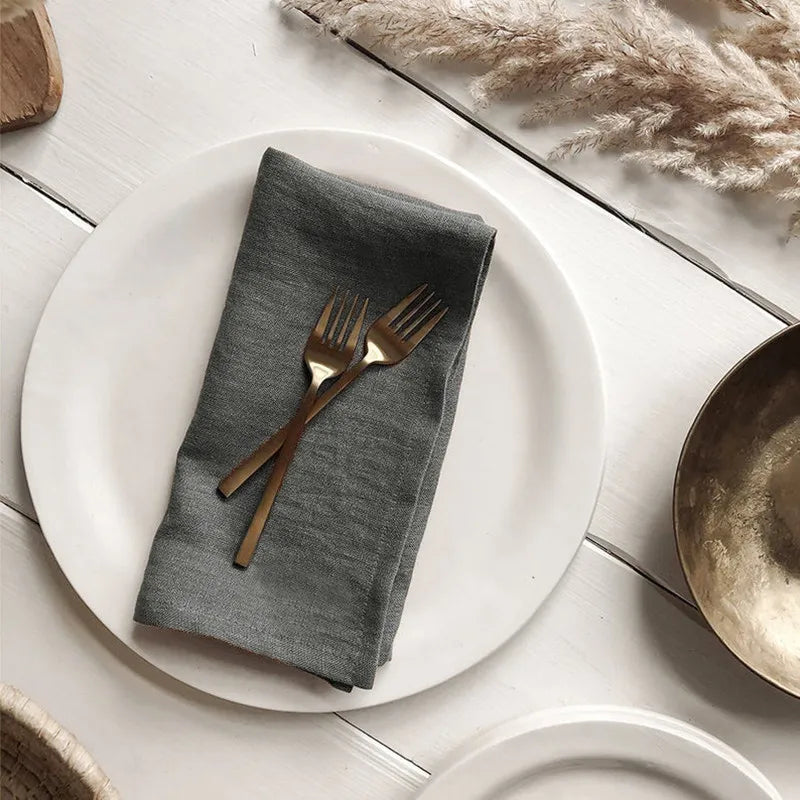 FABLUNE - Set of Four Linen Napkins for an Artful Table Setting