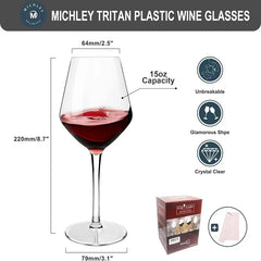 BRILVIA - Unbreakable Wine Glass Set for Worry-Free Outdoor Dining