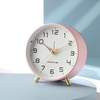 Nordic Light Luxury Quiet Alarm Clock Students Use A Simple Clock with A Frosted Metal Table Alarm Clock