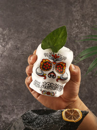Drinking Glasses,Tattoo Skull Tiki Cocktail Glass,Flower Face Creative Cocktail Glasses,Ceramic Wineglass,Hawaii Bar Accessories