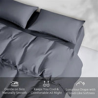 Luxury Bamboo Bedding Set with Duvet Cover Bed Sheet Pillowcases Solid Color 100% Bamboo Viscose Bedsheet Double Queen King Size